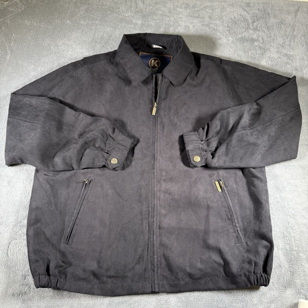 Kenpo Black Bomber Jacket Men's Large Full-Zip Lined‎ Western
